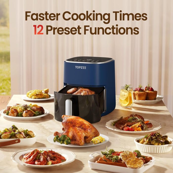 Air Fryer 12-in-1, Compact & Large 5.5-Qt Airfryer, 100-400℉ Precise Heat, 360°Hot Air Circulation, 95% Less Oil, Quick Easy Meals, Bake, Dry, Reheat, Frozen, Broil, Proof - Image 4