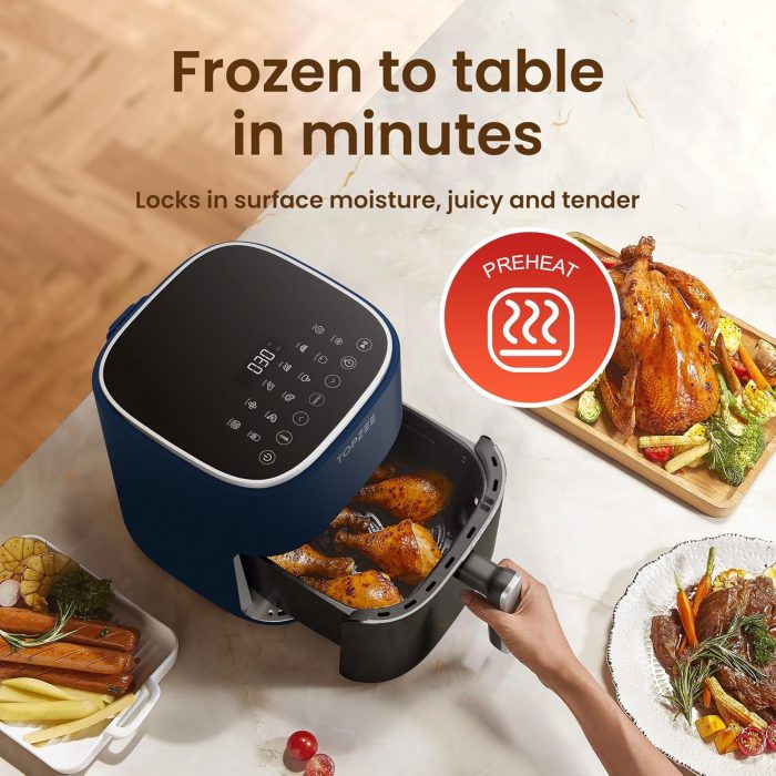 Air Fryer 12-in-1, Compact & Large 5.5-Qt Airfryer, 100-400℉ Precise Heat, 360°Hot Air Circulation, 95% Less Oil, Quick Easy Meals, Bake, Dry, Reheat, Frozen, Broil, Proof - Image 5