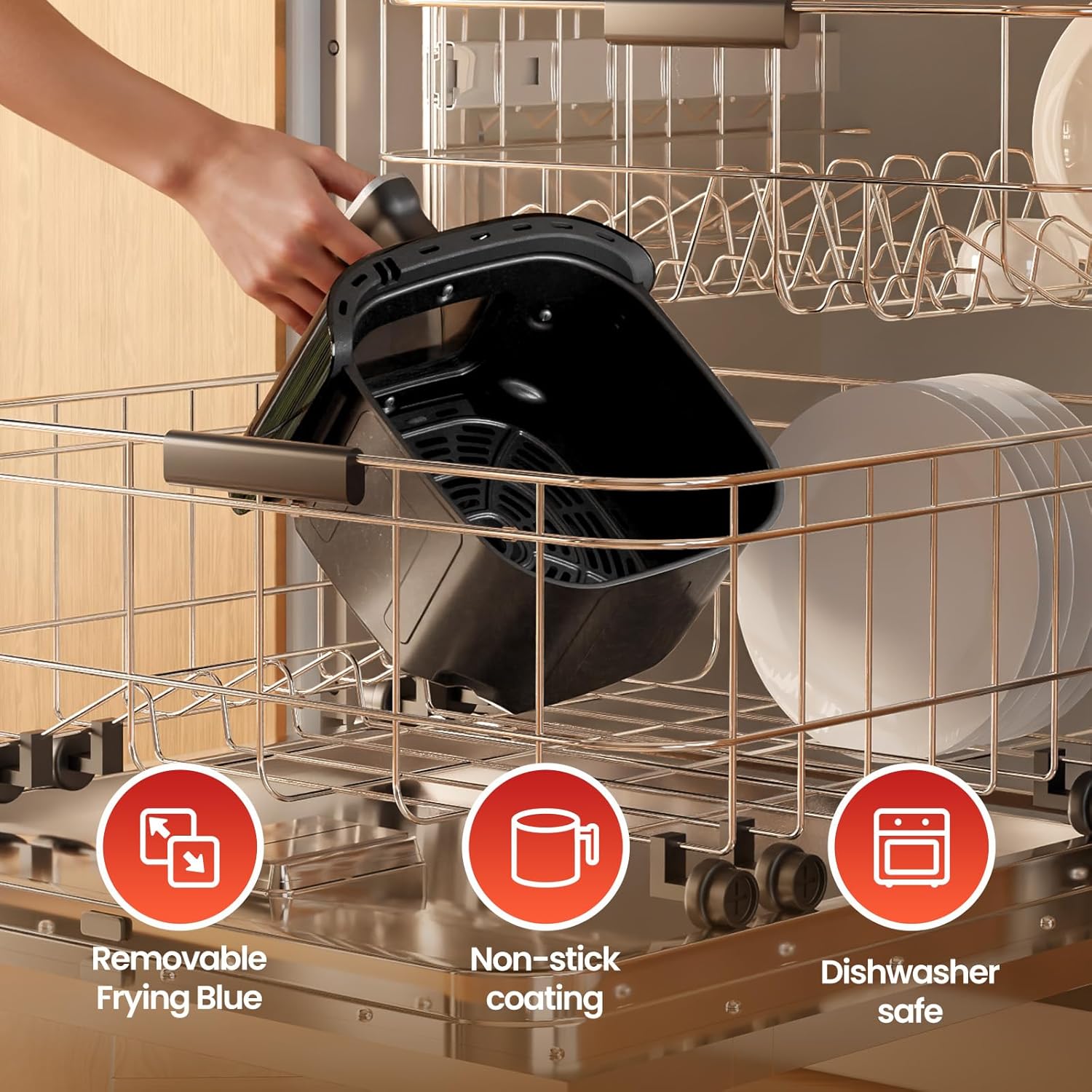 Air Fryer 12-in-1, Compact & Large 5.5-Qt Airfryer, 100-400℉ Precise Heat, 360°Hot Air Circulation, 95% Less Oil, Quick Easy Meals, Bake, Dry, Reheat, Frozen, Broil, Proof - Image 7