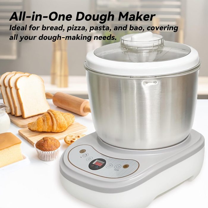 Dough Maker with Ferment Function 7L Large Capacity Dough Mixer,Commercial&Household Bread Mixer for Pizza, Noodles, Bread,Sourdough Kneading Machine with Stainless Steel Bowl, Face-up Touch Panel - Image 2