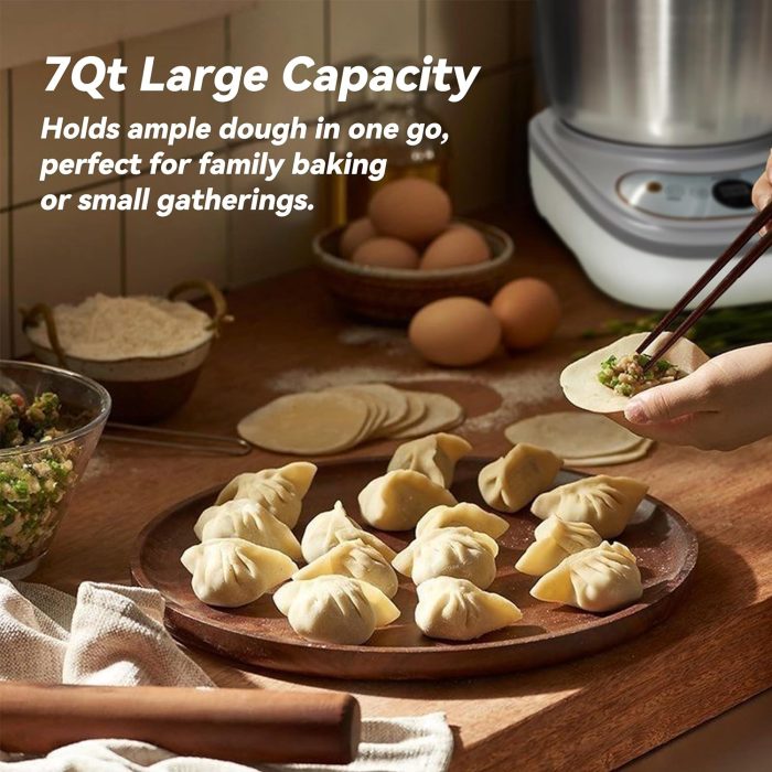 Dough Maker with Ferment Function 7L Large Capacity Dough Mixer,Commercial&Household Bread Mixer for Pizza, Noodles, Bread,Sourdough Kneading Machine with Stainless Steel Bowl, Face-up Touch Panel - Image 3