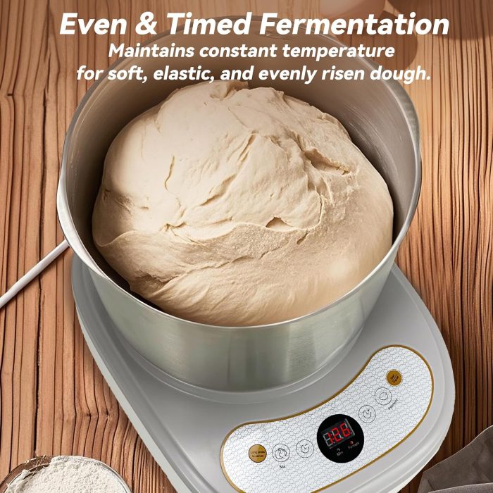 Dough Maker with Ferment Function 7L Large Capacity Dough Mixer,Commercial&Household Bread Mixer for Pizza, Noodles, Bread,Sourdough Kneading Machine with Stainless Steel Bowl, Face-up Touch Panel - Image 5