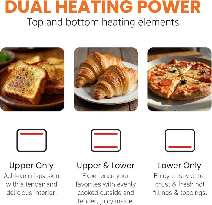 Elite Gourmet EAF0852SS 8.5Qt. Capacity Air Fryer Oven, Air Fry, Broil, Toast, Bake & Broil with Convection, Time and Temperature Controls, 800-Watts, Includes 25 Delicious Recipes, Stainless Steel - Image 7