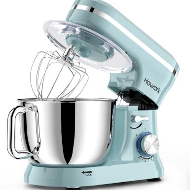 HOWORK Electric Stand Mixer,10+p Speeds With 6.5QT Stainless Steel Bowl,Dough Hook, Wire Whip & Beater,for Most Home Cooks,Blue