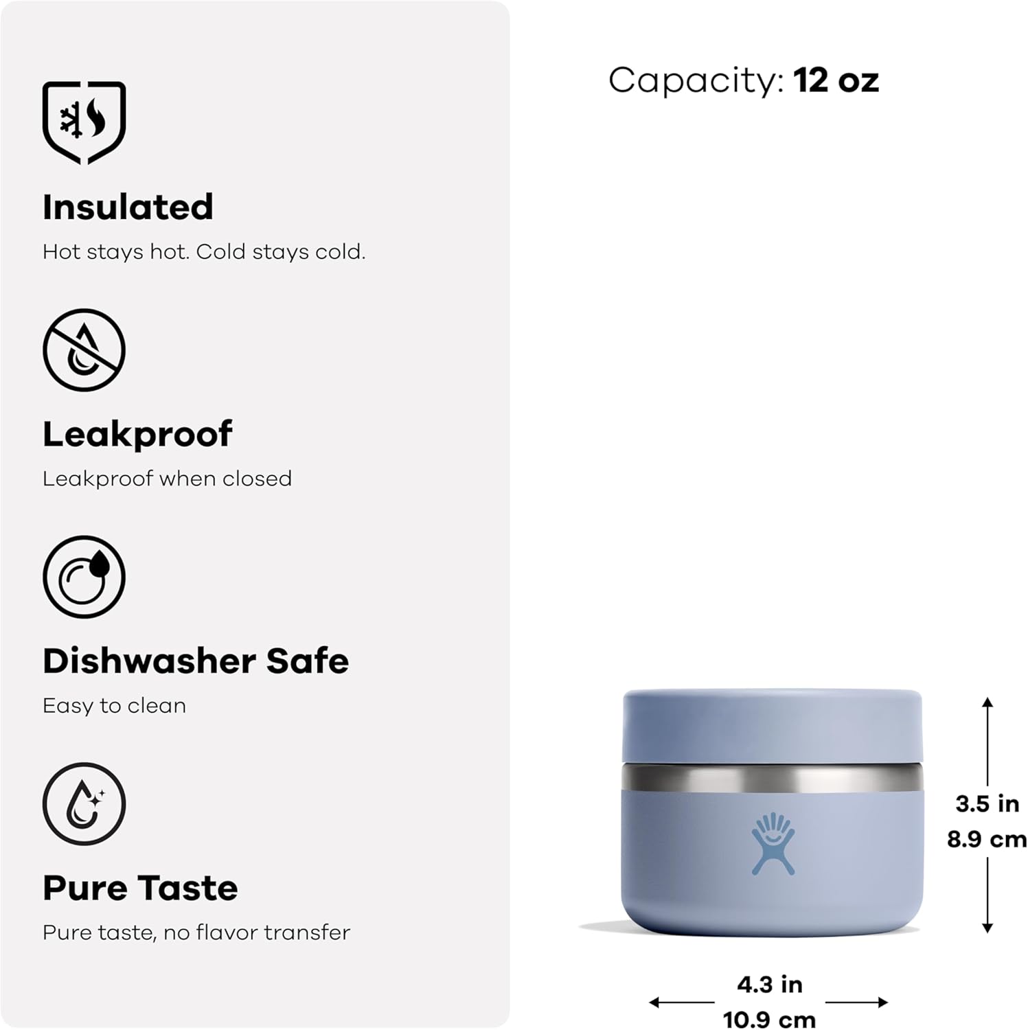 Hydro Flask Food Jar – Insulated Stainless Steel, Snack Travel Container for Hot Food & Soup 12 Oz Agave Green - Image 8